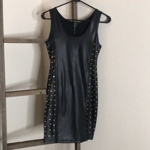 Black leather dress